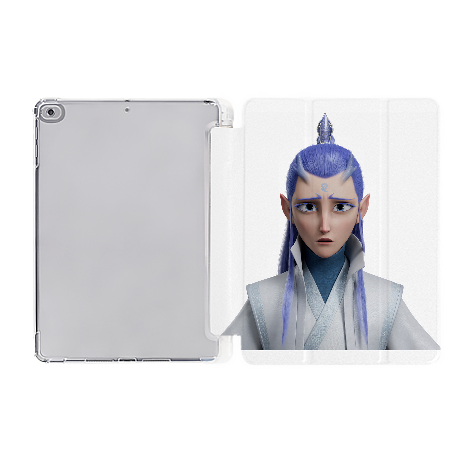 （画像用） Ne Zha 2 ナタ 魔童の大暴れ IPad ケース ペン収納付き 三つ折りスタンド PUレザー×シリコン 対応機種9.5/10.5/10.9インチ